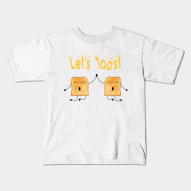 Lets' Toast! Kids T-Shirt by shallotman